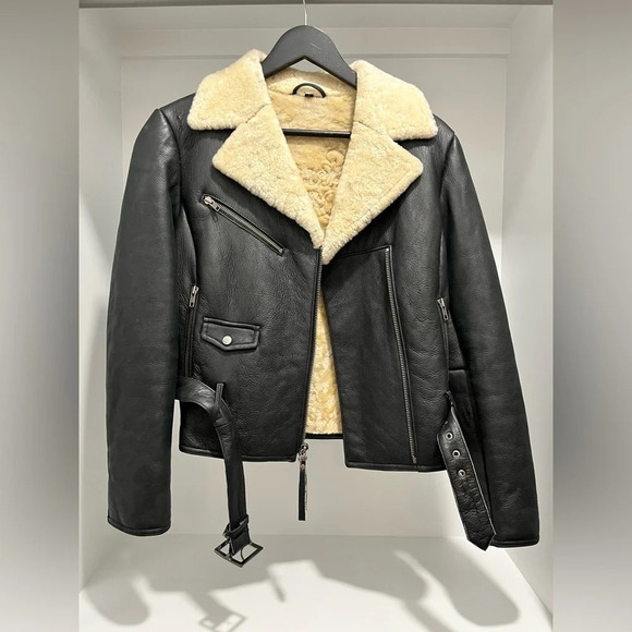 Vintage Harley Davidson Sherpa Lined belted Embroidered Genuine Leather Jacket S - Picture 7 of 14